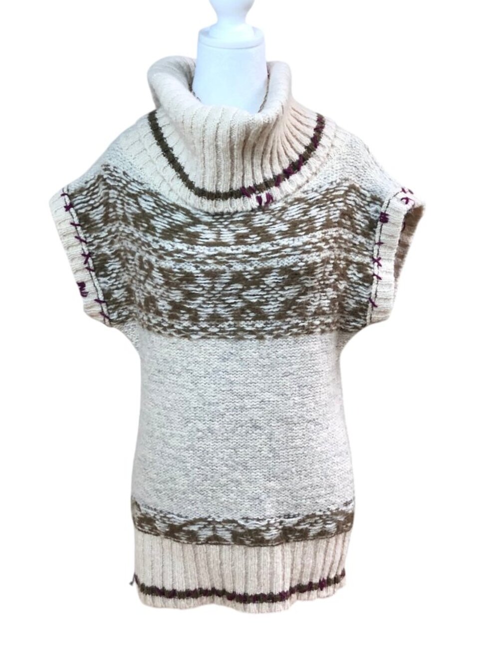 Free People Sweater Vest Fair Isle Wool Blend (XS)